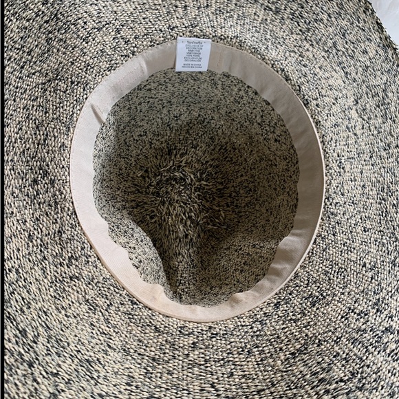 Unisex Solid Ribbon Cream&Black Straw Hat NWOT - Picture 5 of 8